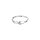 Hollow Triangle Buckle Knot Silver Couple Ring for Women